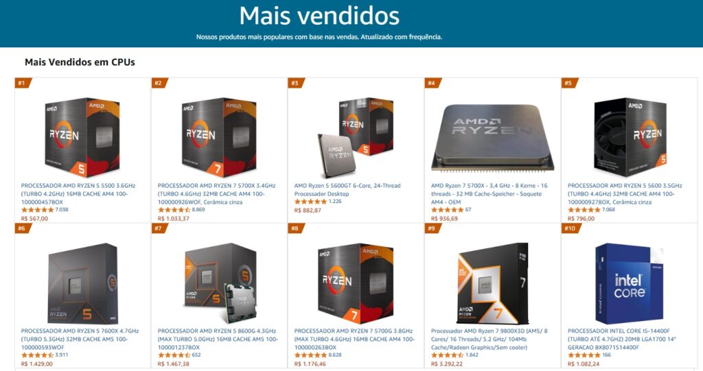 ryzen 5 5500 mais vendidos